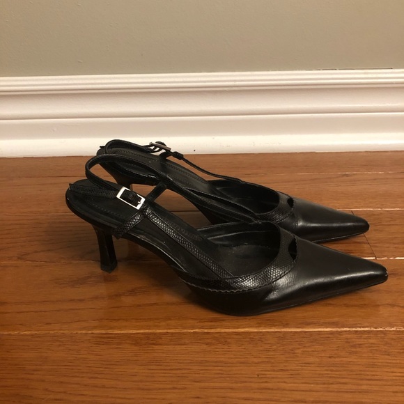 Paola Corelli Black Leather Heels - Picture 2 of 2